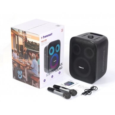 Tronsmart Halo 200 120W wireless speaker + 2 microphones - Juodas 4