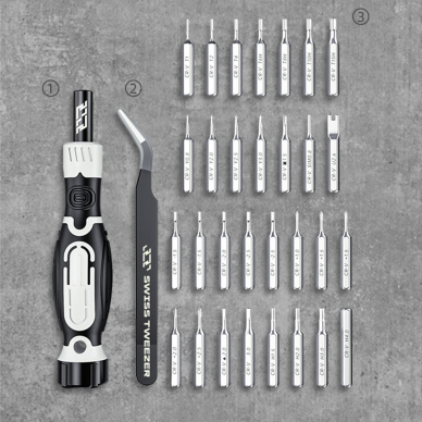 [Užsakomoji prekė] Trusa Surubelnita 32 in 1 cu Biti Magnetici - Jakemy (JM-8189) - Juodos spalvos 5