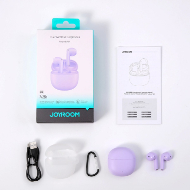 TWS Joyroom Funpods Series JR-FB1 Bluetooth 5.3 wireless Ausinės - violetinis 13