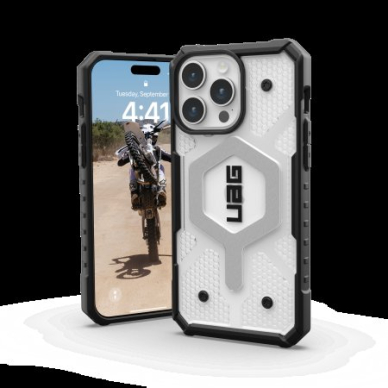 UAG Pathfinder Magsafe - Apsauginis dėklas skirta iPhone 15 Pro Max (ice) 1