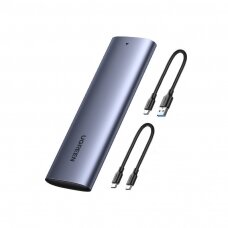 Išorinio Disko korpusas Ugreen external SSD drive M.2 housing case USB 3.2 Gen 2 (SuperSpeed USB 10 Gbps) + Kabelis USB Type C 0,5m Pilkas(CM400 10902)