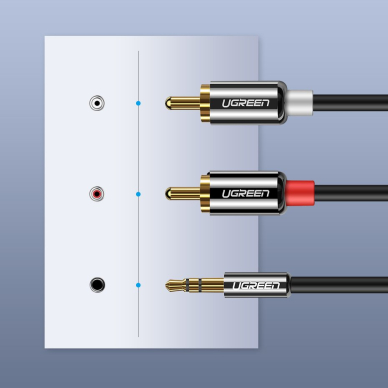 Ugreen 3,5 mm mini jack - 2RCA aucio kabelis 3m juodas (10590) 6