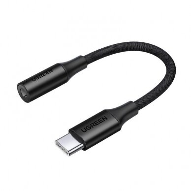 Ausinių Adapteris Ugreen 3,5 mm mini jack į USB Type C 10cm Juodas