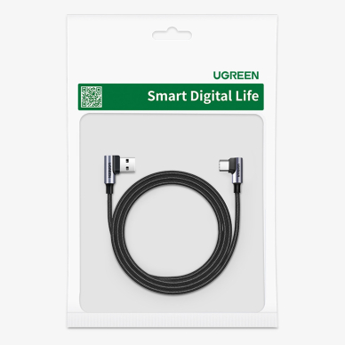 Ugreen 90° angled cable USB C - USB 2.0 480Mbps 3A 3m black (US176) 4