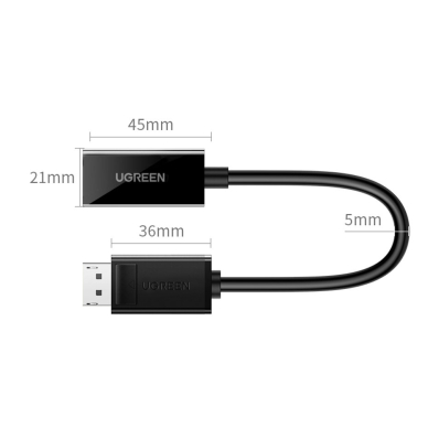 Ugreen Adapter Cable DisplayPort (Male) - HDMI (Female) 4K x 2K Black (MM137) 8