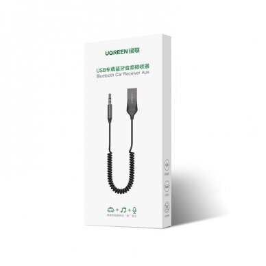 AKCIJA! *** Prekė su pažeista pakuote 1 vnt. *** Ugreen Bluetooth 5.0 audio receiver cable USB AUX audio jack adapter black (70601 CM309)  4