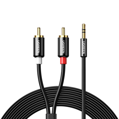 Ugreen cable audio cable 3.5 mm mini jack - 2RCA 1.5 m black (AV116)