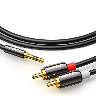 Ugreen cable audio cable 3.5 mm mini jack - 2RCA 5m Juodas (AV116) 1