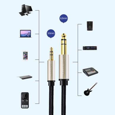 Ugreen cable audio cable TRS mini jack 3.5mm - jack 6.35mm 1m Pilkas 6