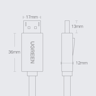 Ugreen cable cable DisplayPort - DisplayPort 3m Juodas (DP102) 7