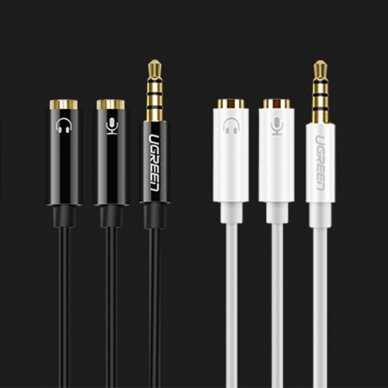 Ugreen cable cable headphone splitter mini jack 3.5 mm - 2 x mini jack 3.5 mm (2 x stereo output) 20cm white (AV134) 8