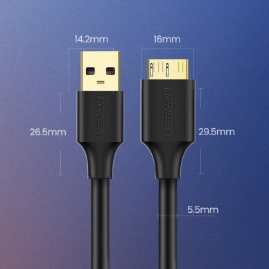 Ugreen Cable USB-C - Micro USB-B 3.0 5Gb/s 1m black (US130) 9