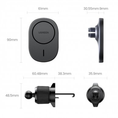 Ugreen CD345 magnetic Automobilinis laikiklis air vent - Juodas 1