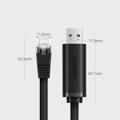 Kabelis Konsolei Ugreen USB - Ethernet RJ45 1,5m Juodas (CM204) 9