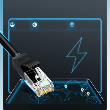 Ugreen Ethernet patchcord kabelis RJ45 Cat 6 UTP 1000Mbps 20m juodas (20166) 3