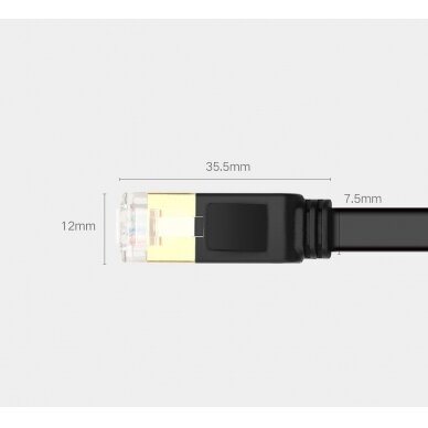 Ugreen Ethernet patchcord flat cable RJ45 Cat 7 STP LAN 10 Gbps 10 m Juodas (NW106 11265) 13