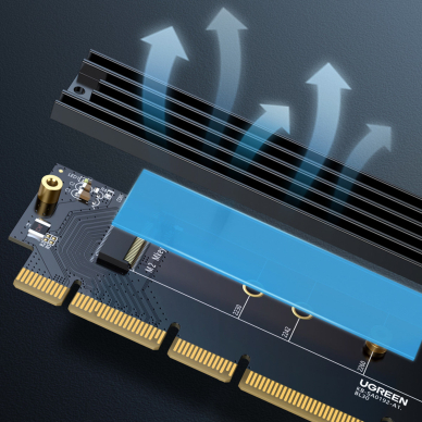 Ugreen expansion card adapter PCIe 4.0 x16 to M.2 NVMe M-Key Juodas (CM465) 4