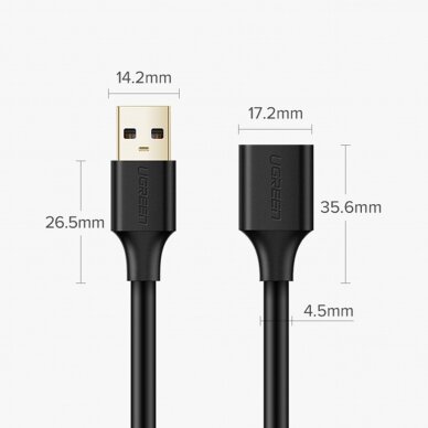 Ugreen extension cable USB (male) - USB (female) 2.0 480Mbps 1.5m black (US103) 8