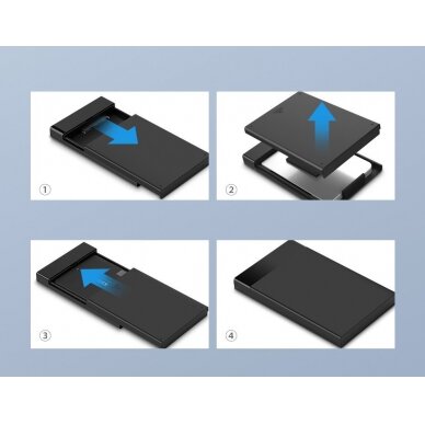 Ugreen external hard drive HDD SSD housing case SATA 2,5'' USB 3.2 Gen 1 (5 Gbps) micro USB SuperSpeed + cable black (US221 30848) UGLX912 9