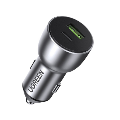 Ugreen fast car charger USB / USB Typ C Quick Charge 3.0 Power Delivery 36 W 3 A gray (CD213 60980)