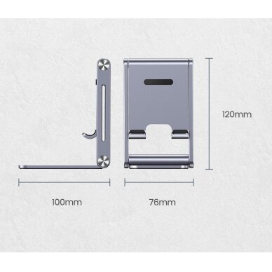 UGREEN LANKSTOMAS Į KELIAS POZICIJAS TELEFONO STOVAS PILKAS (Lp263 80708) 17