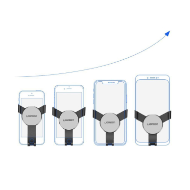 Ugreen Gravitacinis Telefono Laikiklis Montuojamas Į Groteles pilkas (50564) (ctz220) 6