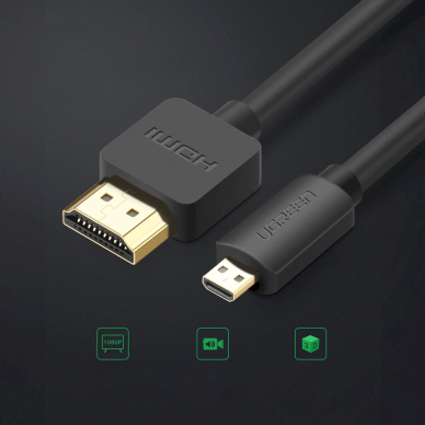 Ugreen HD127 micro HDMI - HDMI 2.0 Kabelis 2 m - Juodas 3