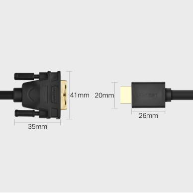 Ugreen HDMI - DVI kabelis 4K 60Hz 30AWG 1m juodas (30116) 13