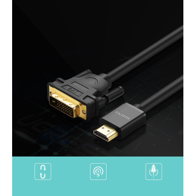 Ugreen HDMI - DVI kabelis 4K 60Hz 30AWG 1m juodas (30116) 2