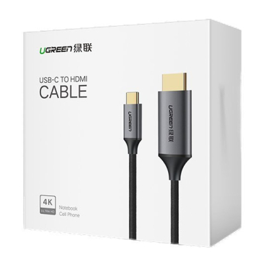 HDMI Kabelis Ugreen - USB Type C cable 4K 60 Hz 1,5 m Juodas and gray (MM142 50570) 4