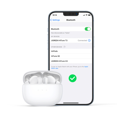 ugreen HiTune T3 Active WS106 Wireless bluetooth 5.2 TWS ANC ausinės - Baltas 9