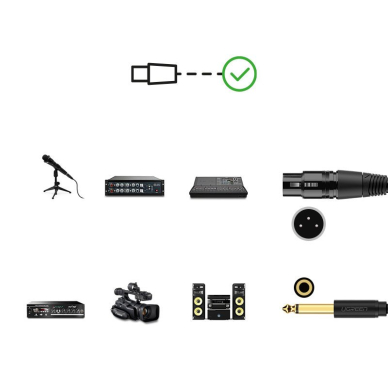 Kabelis Ugreen microphone XLR (female) - 6,35 mm jack (male) 2 m juodas (20719 AV131) 4