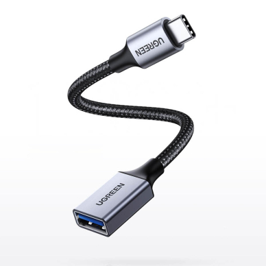 Ugreen OTG adapter cable USB-C (male) - USB-A (female) 5Gb/s 0.15m black (US378) 1