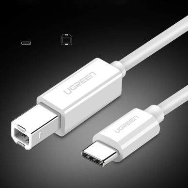 Ugreen printer cable USB-C - USB-B 480Mb/s 1m Baltas (US241) 1