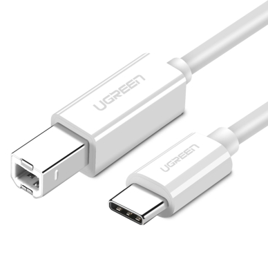 Ugreen printer cable USB-C - USB-B 480Mb/s 1m Baltas (US241)