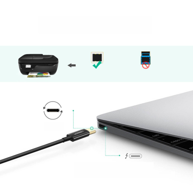 Ugreen printer cable USB-C - USB-B 480Mb/s 2m black (US241) 1