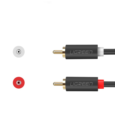 Ugreen stereo 2RCA audio video kabelis Cinch 2m pilkas (10518) 11