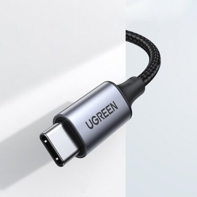 Audio Kabelis Ugreen stereo audio AUX cable 3,5 mm mini jack - USB Type C skirtas išmaniesiems telefonams 1 m Juodas (CM450 20192) 2