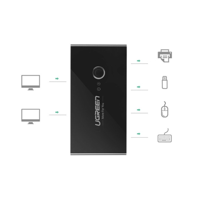 Ugreen switch box HUB switch 4x USB 2.0 USB splitter for two computers black (30767) 1