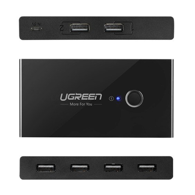 Ugreen switch box HUB switch 4x USB 2.0 USB splitter for two computers black (30767) 5