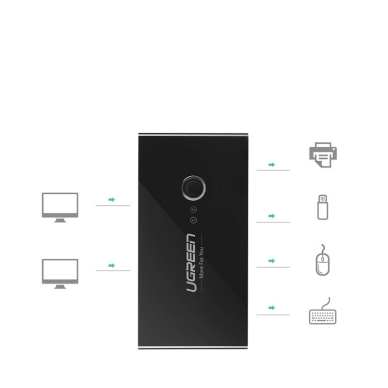 Ugreen switch box HUB switch 4x USB 3.2 Gen 1 USB splitter for two computers Juodas (US216 30768) 1