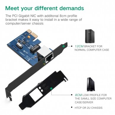 Ugreen US230 Gigabit 10/100/1000Mbps PCI-E network card - Juodas 6