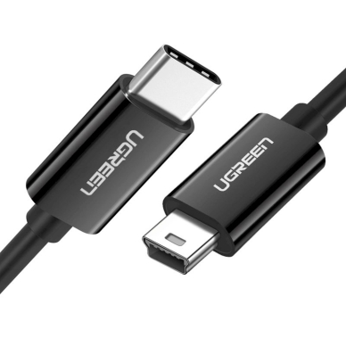 Ugreen US242 USB-C (male) / mini USB (male) Kabelis 1 m - Juodas