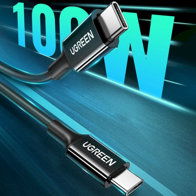 Ugreen US300 USB-C / USB-C Kabelis 480Mb/s 5A 1m - Juodas 2