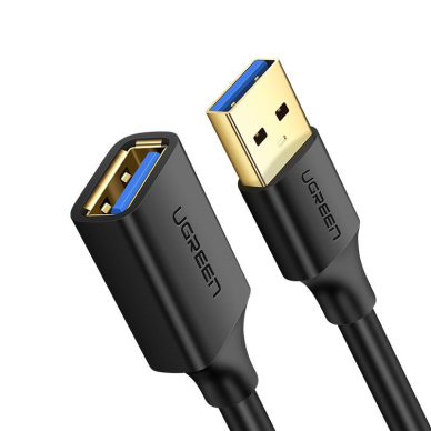 USB Kabelis Ugreen 3.0 (female) - USB 3.0 (male) cable extension cord 1,5 m Juodas (US129 30126)