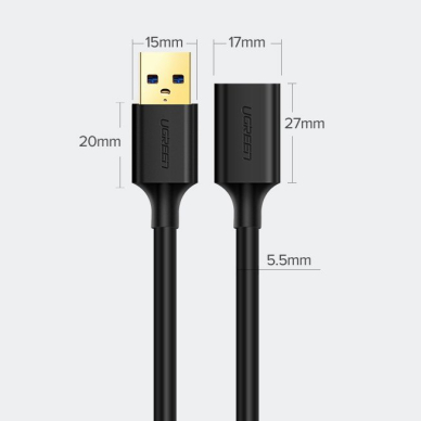 USB Kabelis Ugreen 3.0 (female) - USB 3.0 (male) cable extension cord 3 m Juodas (US129 30127) 7