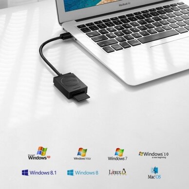 Ugreen USB 3.0 SD / micro SD Kortelių Skaitytuvas juodas (20250)  4