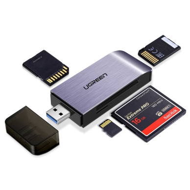 Ugreen USB 3.0 SD / micro SD kortelės skaitytuvas pilkas (50541) 1