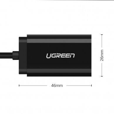 Audio Ugreen USB external sound audio card 3,5 mm mini jack 15cm juodas (30724) 10