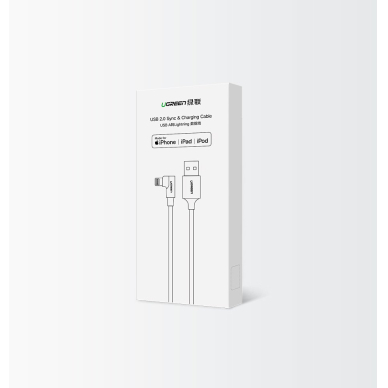 USB Kabelis Ugreen - Lightning MFI angled kabelis 1m 2,4A juodas (60521) 10